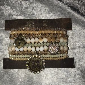 Never worn Sandra Ling bracelet stack 9 bracelets